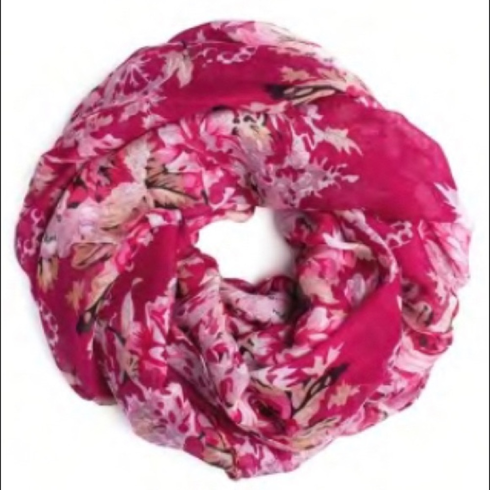 Fuchsia Floral Infinity Scarf